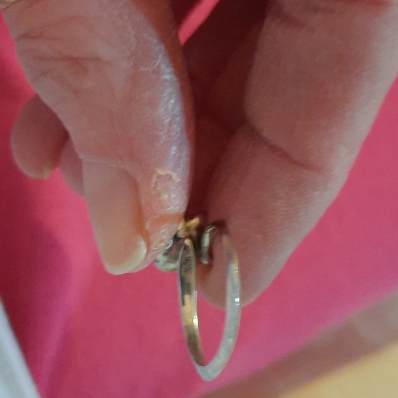 SS blue sapphire & white enamel ring - Picture 4 of 4